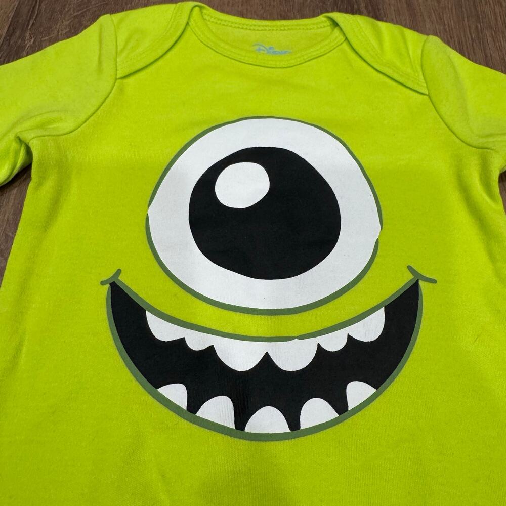 Disney Baby Monsters Inc Mike Wazowski Sleep Gown Hat Cap Size 0-6M Months Green - Picture 4 of 10